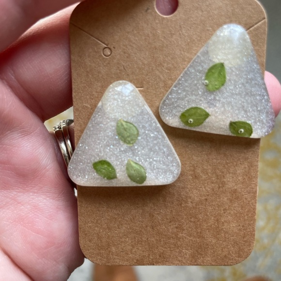 Handmade resin stud earrings. Gorgeous in the sunlight! - Picture 4 of 4